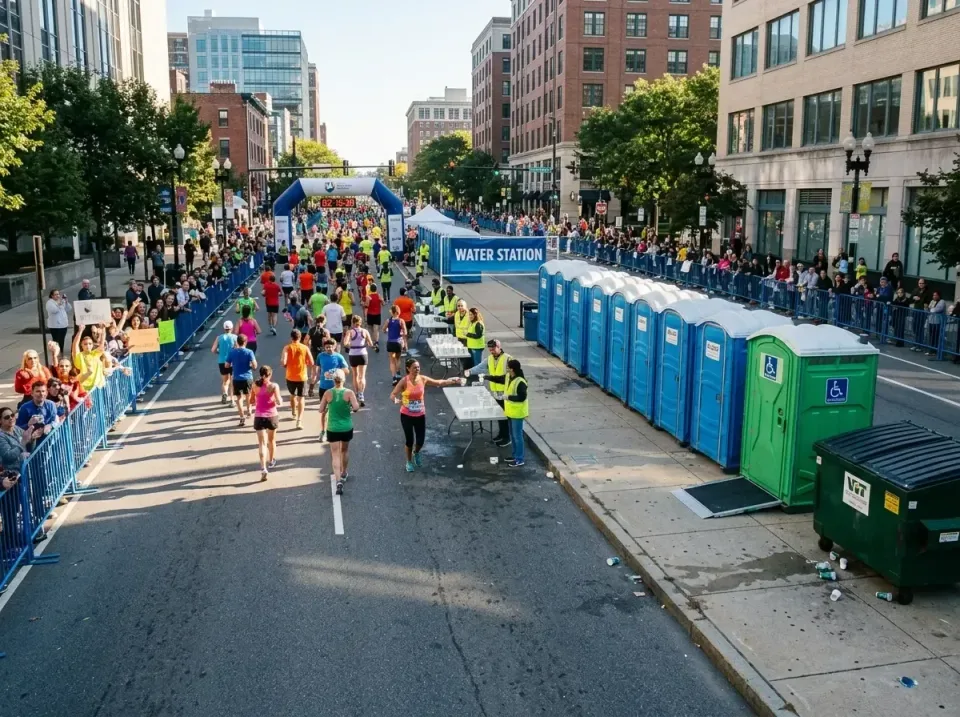 Porta Potty — Marathon Event — Porta Potty, Roll-off Dumpster, Water Station Table, Marathon Event, Porta Potty Rentals and…