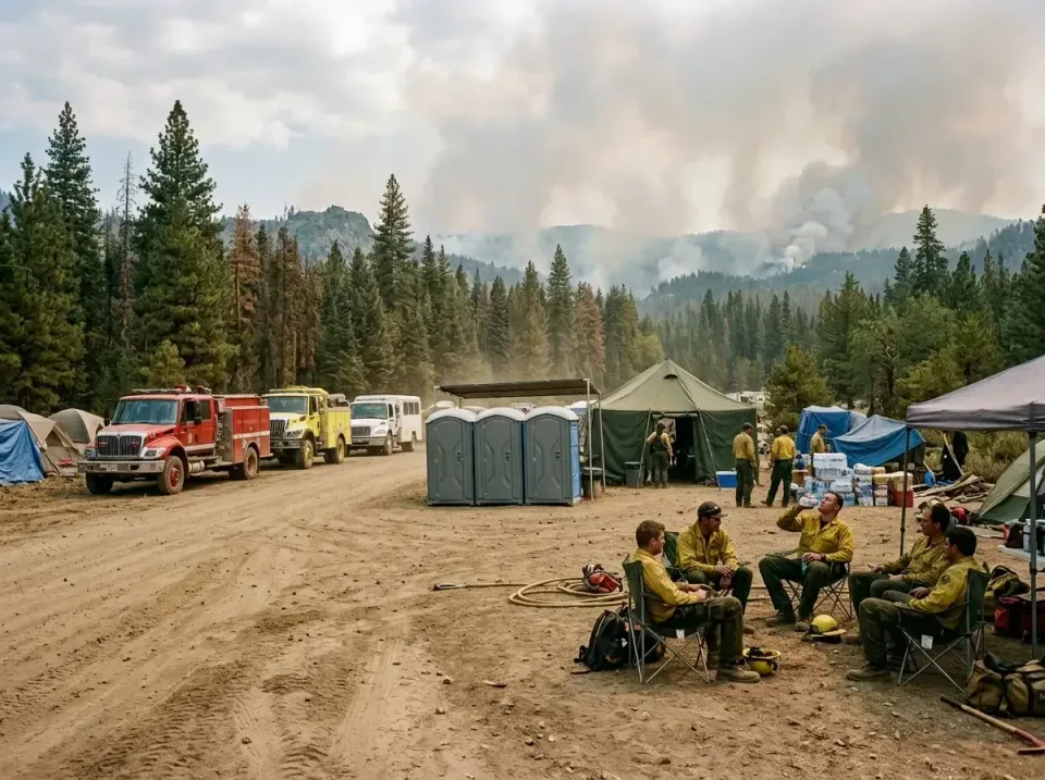 Porta Potty — Wildfire Base Camp — Porta Potty, Fire Engine, Fire Truck, Wildfire Base Camp, Porta Potty Rentals and Dumpste…