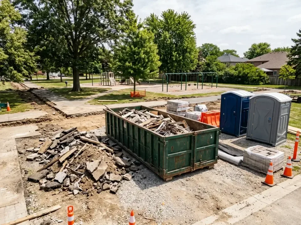 Roll-off Dumpster — Park Renovation — Roll-off Dumpster, Porta Potty, Portable Restroom, Park Renovation, Porta Potty Rental…