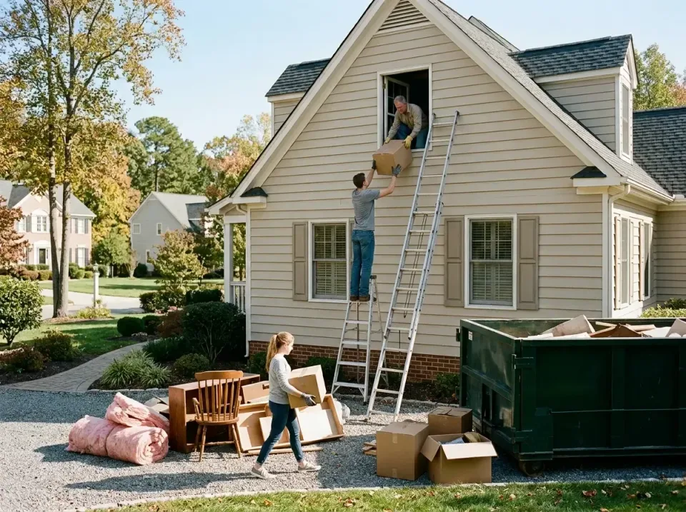 Roll-off Dumpster — Residential Property — Roll-off Dumpster, Extension Ladder, Stepladder, Residential Property, Porta Pott…